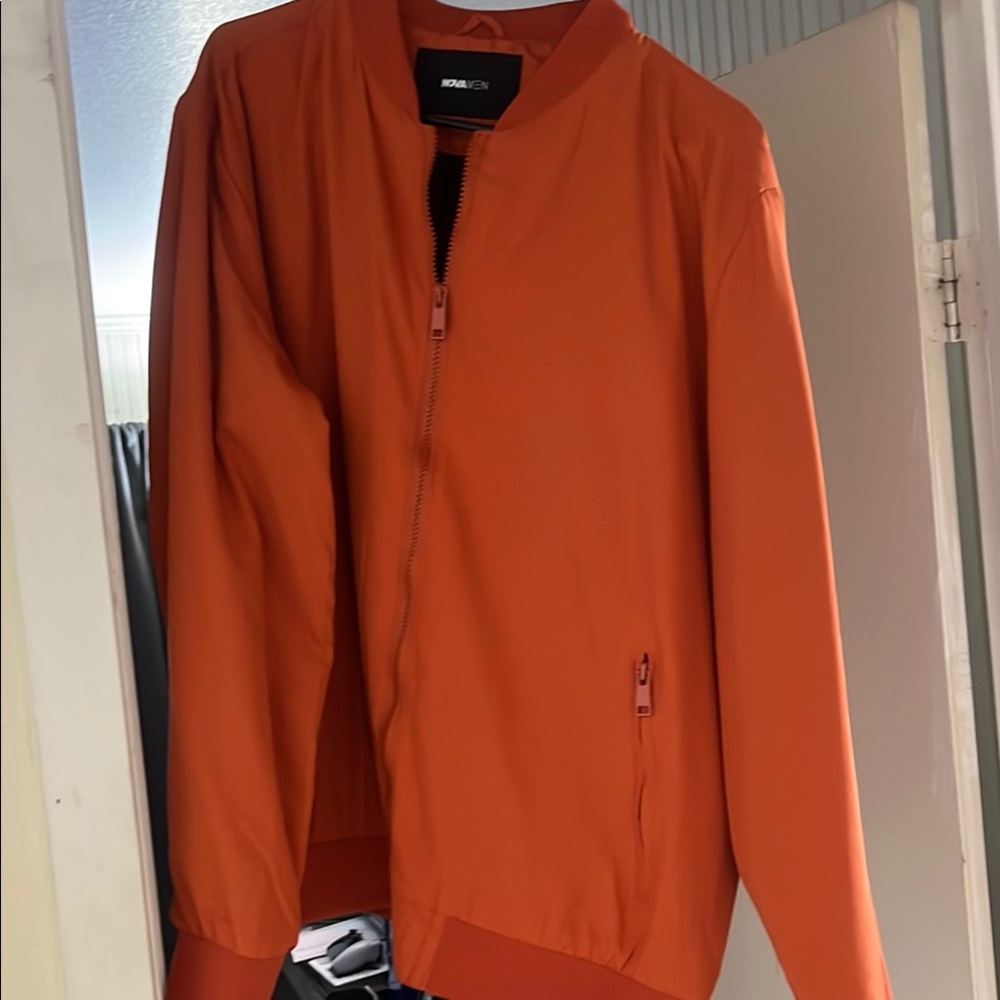 Fashion Nova Orange Bomber Jacket Modern Sporty Design